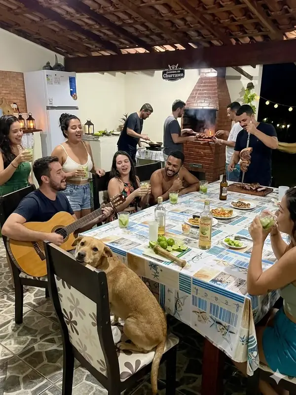 Área de convivência do Hostel Cantinho do Viajante